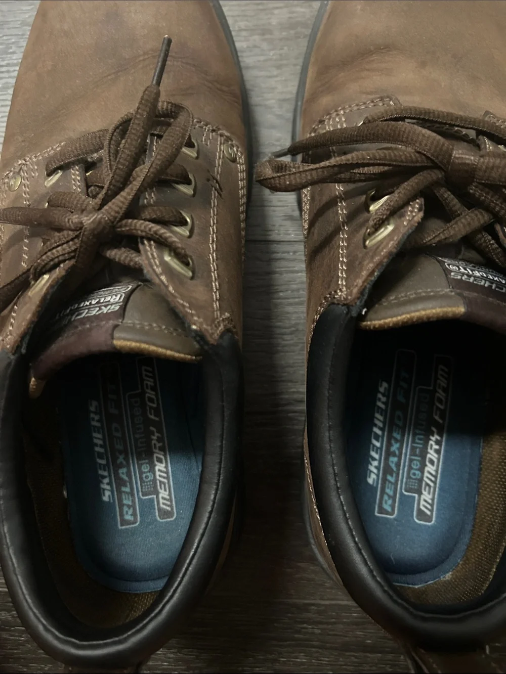Skechers Segment Rilar Oxford Brown Leather Lace-Up Shoes
